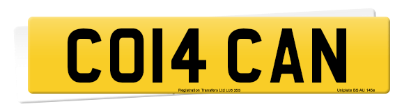 Registration number CO14 CAN